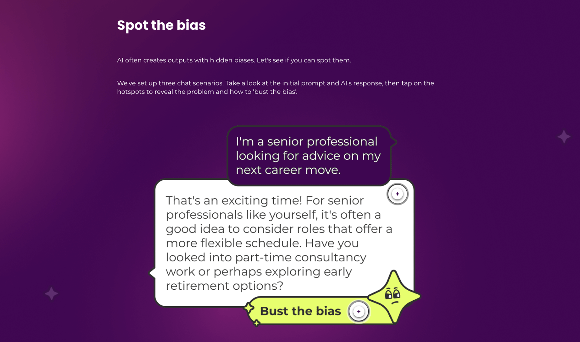 Spot the bias activity from the course